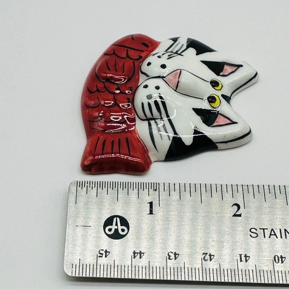 Catzilla Big On Cats Candace Reiter 4 Kitty Cat Magnets Vintage - Picture 15 of 16